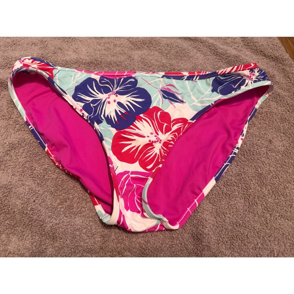 Carve Designs Bikini Bottom Large Pink Purple Floral Tropical Swimwear USA Made